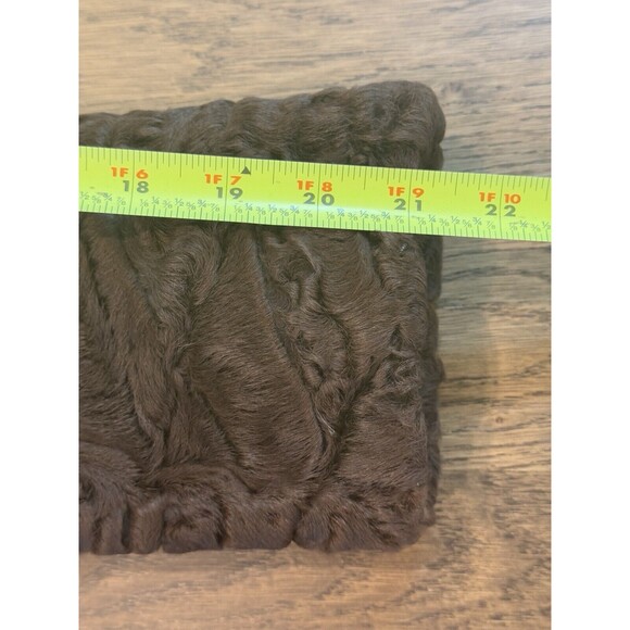 Swakara Karakul Persian Lamb Eco-Fur Coat Women’s S Brown Wood Buttons Buckle - Picture 12 of 13